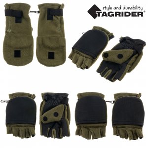 Рукавицы-перчатки Tagrider 0913-14 беспалые неопреновые с флисом хаки