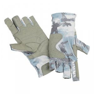 Перчатки Simms Solarflex Guide Glove Hex Flo Camo Grey Blue