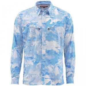 Рубашка Simms Intruder BiComp LS Shirt Cloud Camo Blue