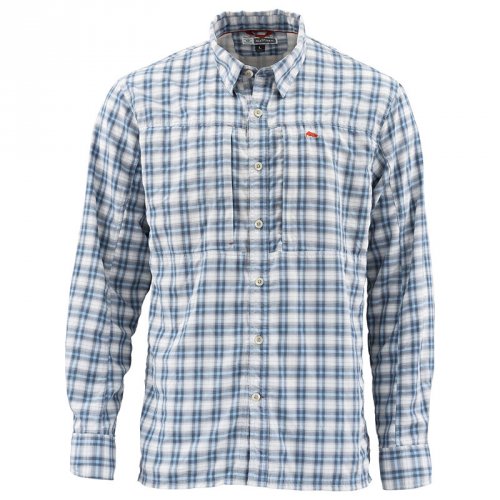 Рубашка Simms BugStopper LS Shirt Plaid Faded Denim Plaid