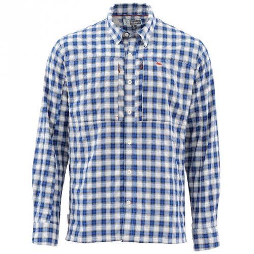 Рубашка Simms Bugstopper LS Shirt Plaid Admiral Blue