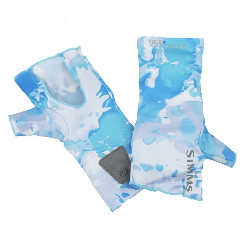 Перчатки Simms SolarFlex No-Finger SunGlove Cloud Camo Blue