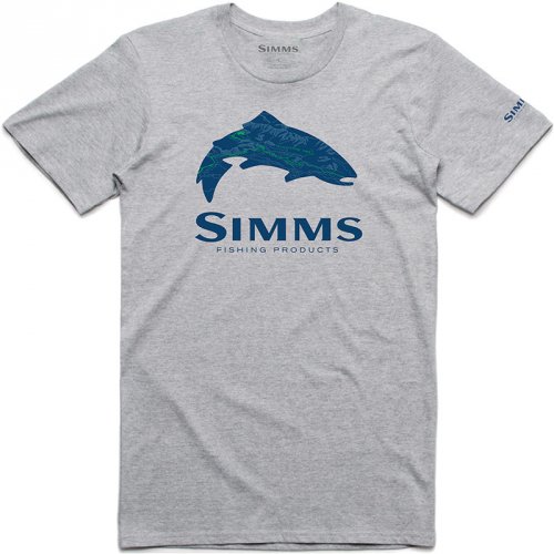 Футболка Simms Fire Hole Trout T-Shirt Grey Heather