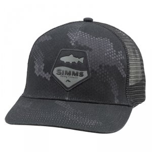 Кепка Simms Trout Patch Trucker Hex Camo Carbon