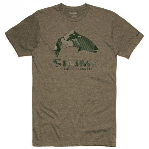 Футболка Simms Trout Hex Flo Camo T-Shirt Olive Heather