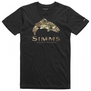 Футболка SimmsTrout River Camo T-Shirt Black