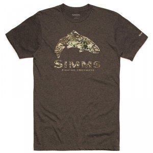 Футболка SimmsTrout River Camo T-Shirt Brown Heather