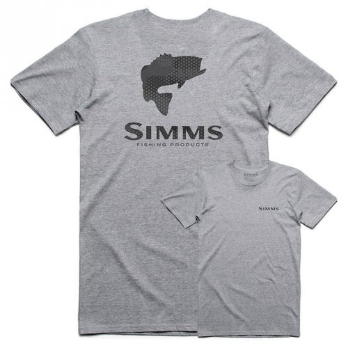 Футболка Simms Bass Hex Flo Camo T-Shirt Grey Heather