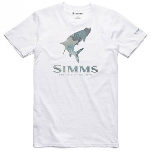 Футболка Simms Tarpon Hex Flo Camo T-Shirt White