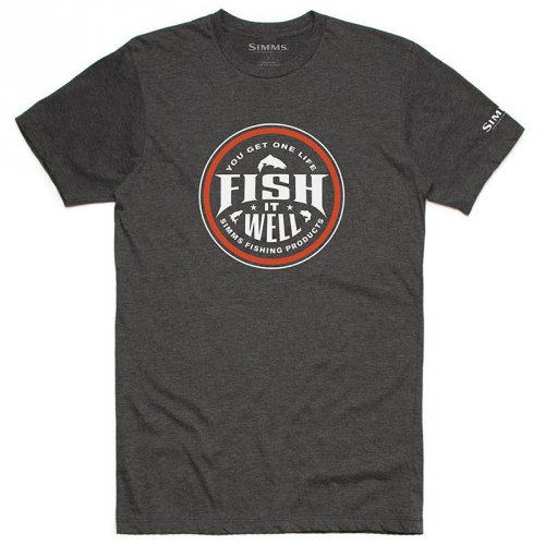 Футболка Simms Fish It Well T-Shirt Charcoal Heather