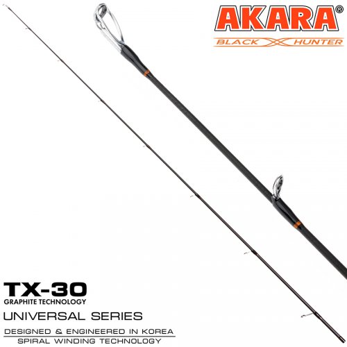 Хлыст угольный для спиннинга Akara Black Hunter H802 (24-65) 2,44 м