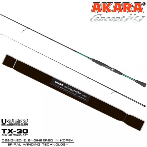 Спиннинг штекерный угольный 2 колена Akara Concept Jig TX-30 ML (5-21)