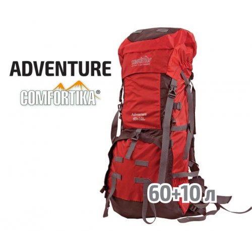 Рюкзак Comfortika Adventure трекинговый AK9206А 60 +10 литров красный