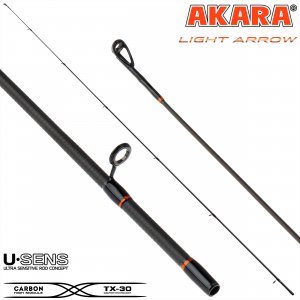 Хлыст угольный для спиннинга Akara Light Arrow 642 UL (0,8-5 g) 1,95 м
