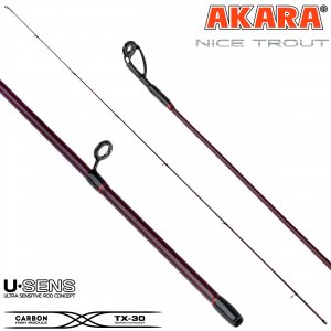 Хлыст угольный для спиннинга Akara Nice Trout 662 UL (0,5-2,5 g) 1,98 м