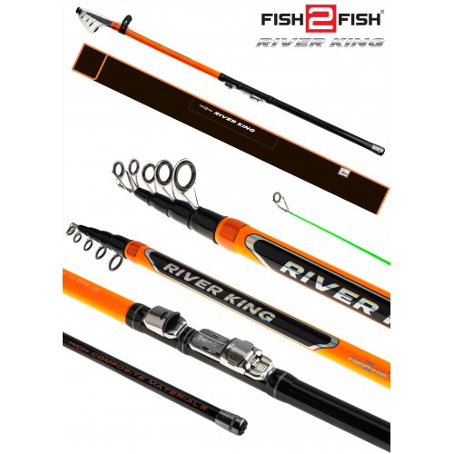 Удилище телескопическое угольное с/с Fish2Fish River King