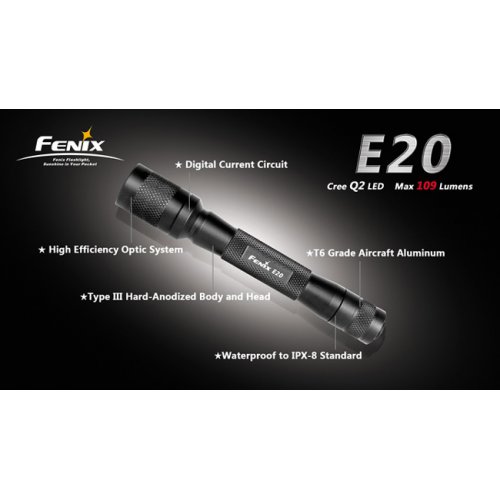 Фонарь Fenix Flashlights E20 Cree 7090 (109лм)