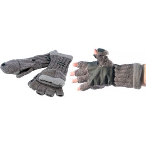 Рукавицы-перчатки TR 1064 с обрезанными пальцами вязанные с флисом светлые