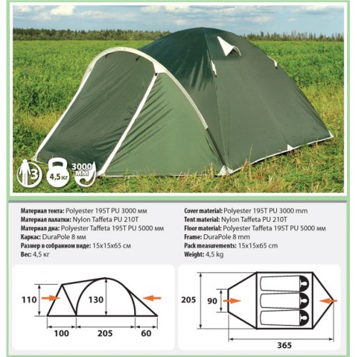 Трехместная палатка Comfortika - Pamir 3