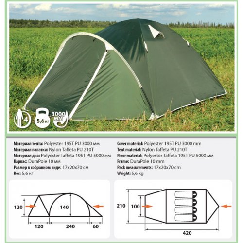 Четырехместная палатка Comfortika - Pamir 4