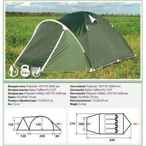 Четырехместная палатка Comfortika - Pamir 4