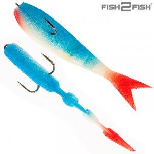 Рыбка поролон F2F перфорированная с двойником 8 см (5шт)