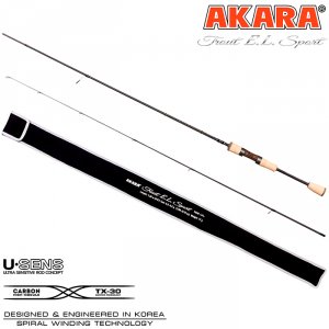 Спиннинг штекерный угольный Akara Trout E.L Sport UL (0,5-4,5) 1,98 м с разнесенной ручкой